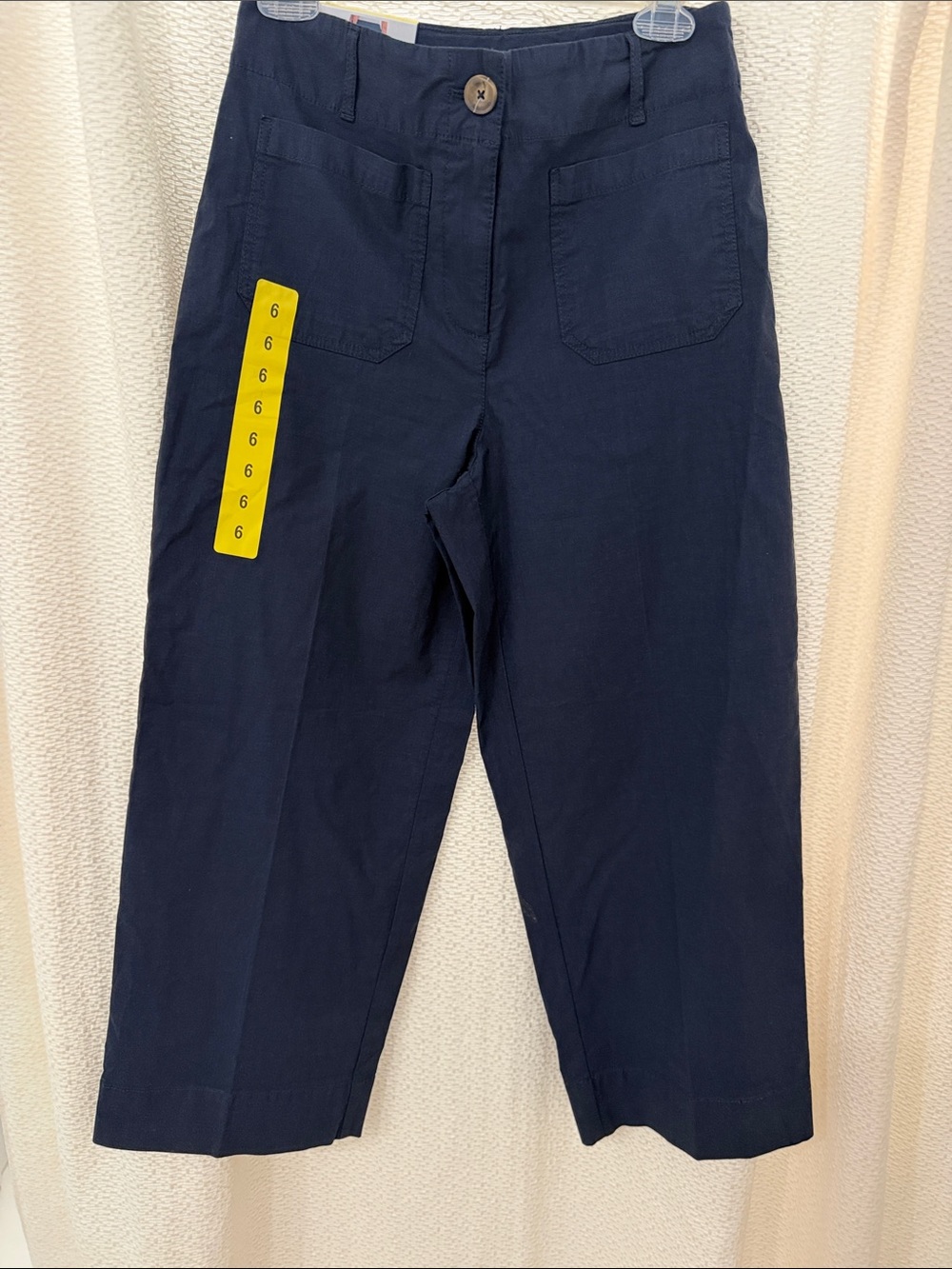 NWT Navy Cropped Wide-leg Pants